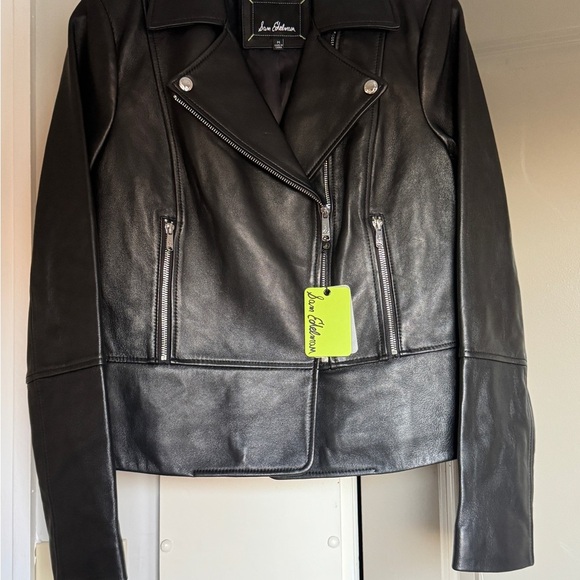 Sam Edelman Moto Jacket Peplum style Genuine Leather NWT - Picture 8 of 9